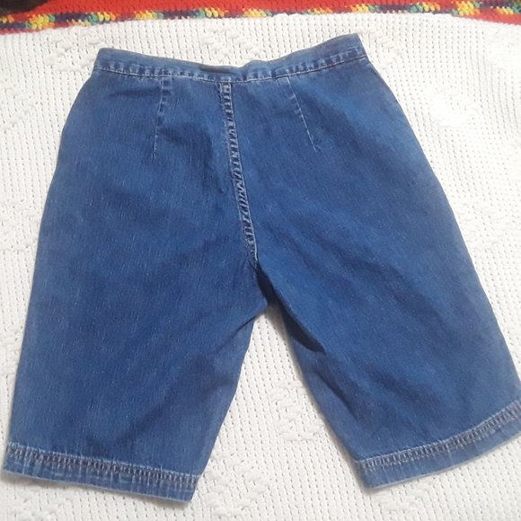 Express Bleus Vintage Denim Jeans Bermuda Shorts Sz-3/4 (T-396) - Picture 4 of 5